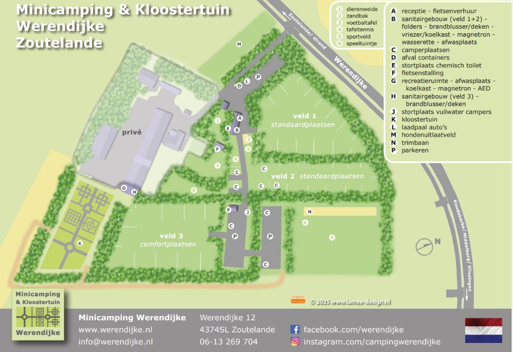Minicamping Werendijke - Zoutelande Zeeland - Plattegrond
