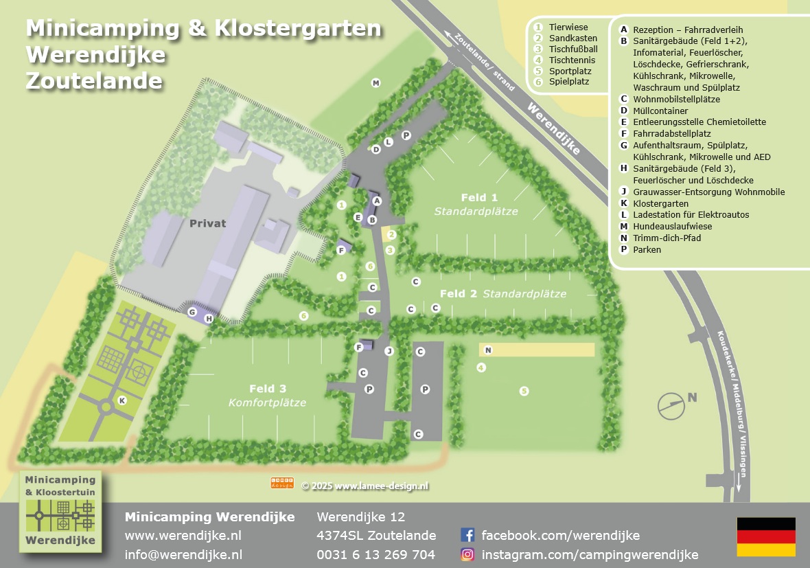 Minicamping Werendijke - Zoutelande Zeeland - Lageplan